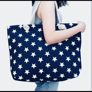 Navy Stars Ladies Summer Tote Bags.